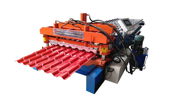 Bamboo Glazed Roof Tile Roll Forming Machine Metal Steel Step Tile Making Machine